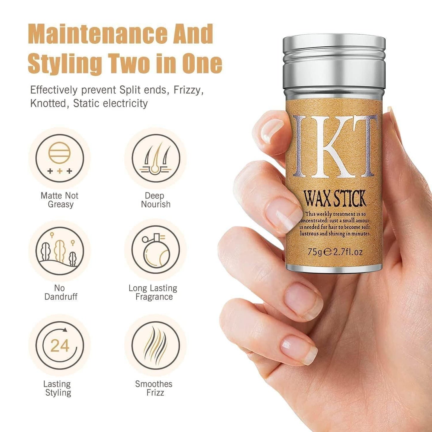 Hair Wax Stick for Hair Styling – Non-Greasy, Long-Lasting Hold