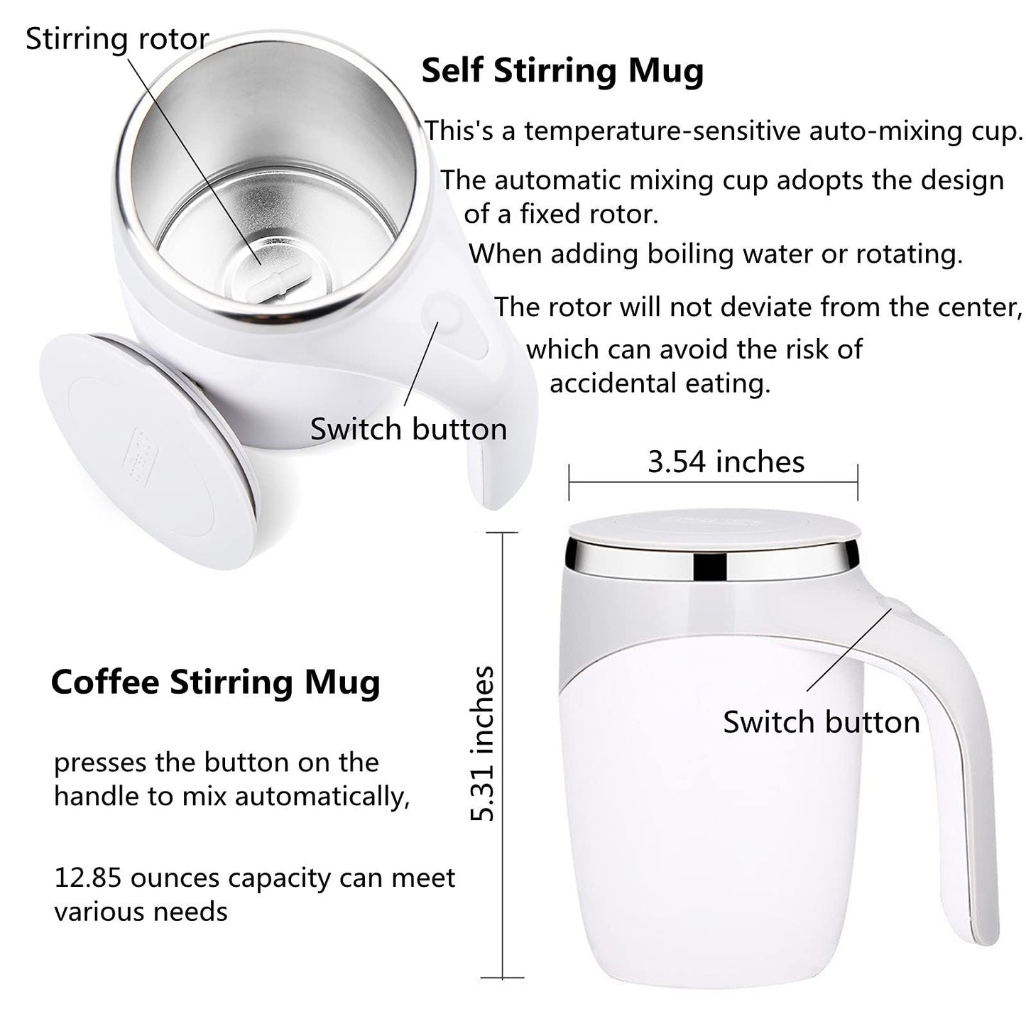 Cura Automatic Self Stirring Coffee Cup