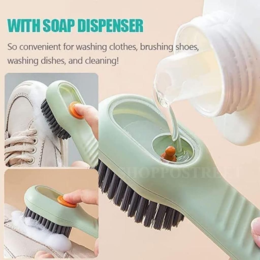 Soap Dispensing Cleaning Brush with Handle